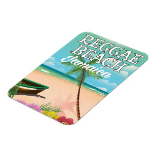 Reggae Beach Jamaica travel poster Magnet