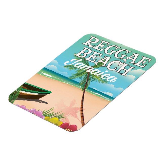 Reggae Beach Jamaica travel poster Magnet (Left Side)
