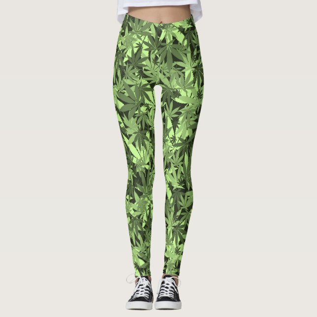 Reggae Camouflage Rastafara - Power Yoga Leggings (Front)