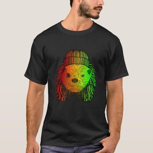 Reggae Cool Otter Dreads Dreadlocks Otter Rasta T-Shirt (Front)