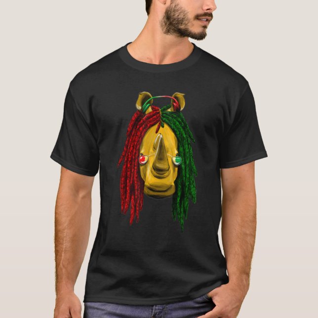 Reggae  Cool Rhino  Dreadlocks  Dreadlocks  Rasta  T-Shirt (Front)