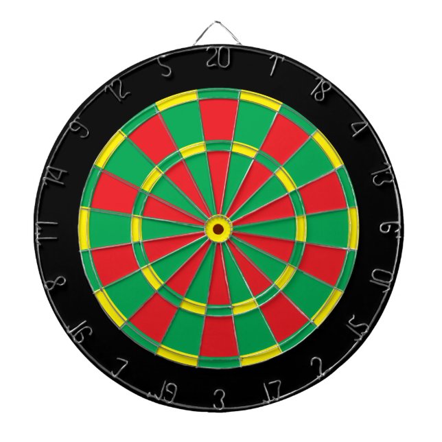 Reggae Dartboard: Black, Red, Yellow, And Green Dartboard (Front)