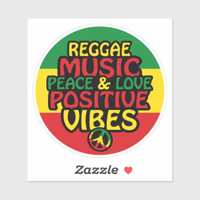 Reggae design with positive quotes and reggae flag (Sheet)