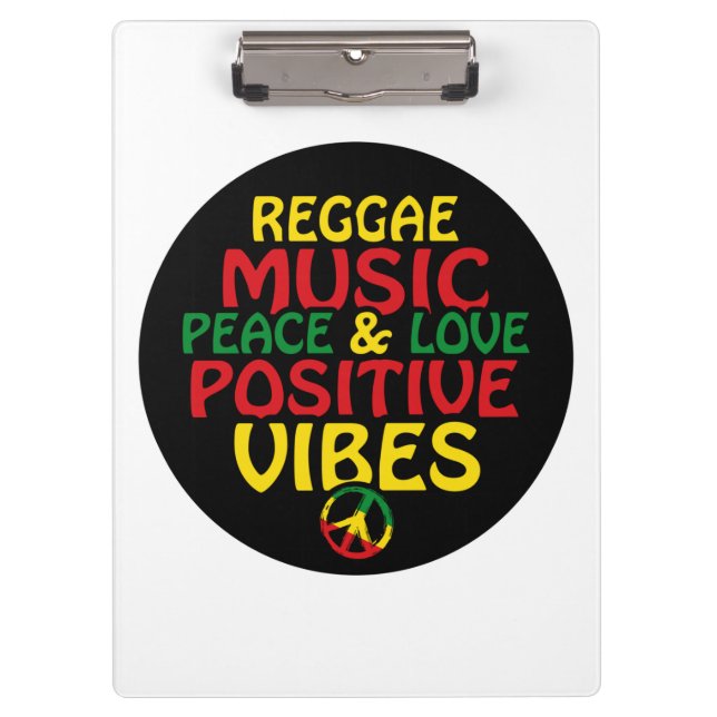 Reggae design with positive quotes and reggae flag clipboard (Front)