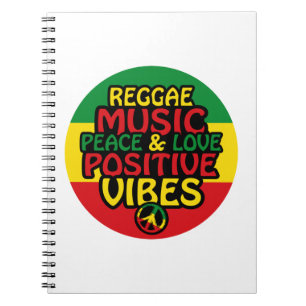 Reggae design with positive quotes and reggae flag notebook