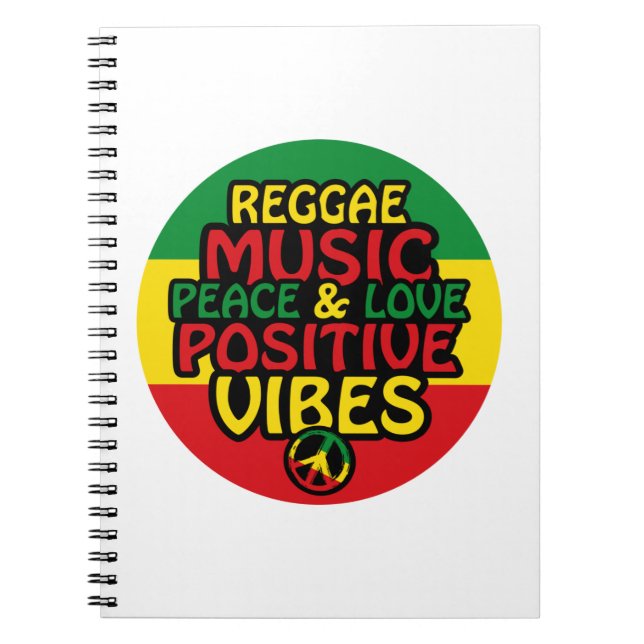 Reggae design with positive quotes and reggae flag notebook (Front)