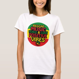 Reggae design with positive quotes and reggae flag T-Shirt
