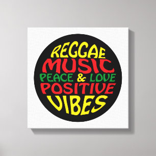 Reggae design with positive sayings and quotes canvas print