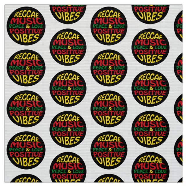 Reggae design with positive sayings and quotes fabric (Swatch)