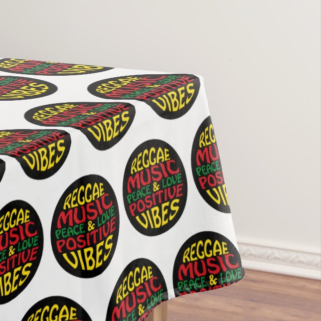 Reggae design with positive sayings and quotes tablecloth (In Situ)