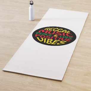 Reggae design with positive sayings and quotes yoga mat