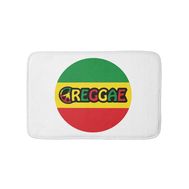 Reggae design with reggae flag colours bath mat (Front)