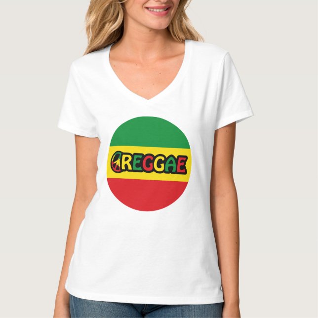 Reggae design with reggae flag colours T-Shirt (Front)