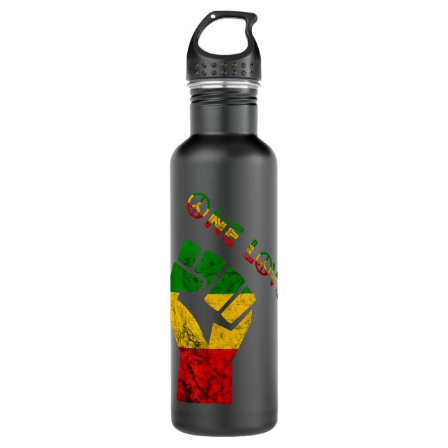 Reggae Fist Rasta Reggae Music One Love Jamaica Ra 710 Ml Water Bottle (Front)