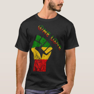 Reggae Fist Rasta Reggae Music One Love Jamaica Ra T-Shirt