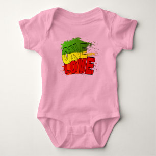 Reggae flag, One Love, Rasta Baby Bodysuit