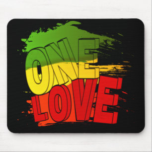Reggae flag, One Love, Rasta Mouse Mat
