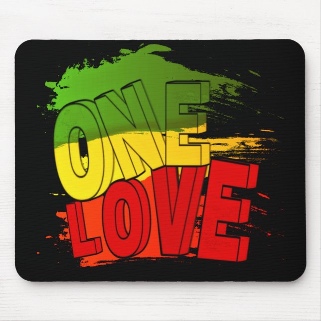 Reggae flag, One Love, Rasta Mouse Mat (Front)