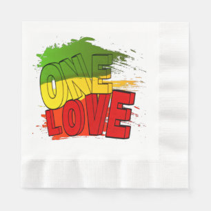 Reggae flag, One Love, Rasta Napkin