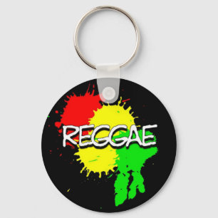 reggae flag spots on a black background key ring