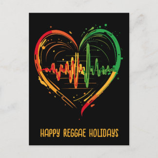 Reggae Heart Beat  Customisable Holiday Postcard