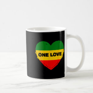 Reggae Heart One Love Rasta Reggae Music Rastafari Coffee Mug