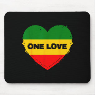 Reggae Heart One Love Rasta Reggae Music Rastafari Mouse Mat
