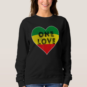 Reggae Heart One Love Rasta Reggae Music Rastafari Sweatshirt