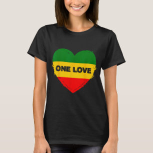 Reggae Heart One Love Rasta Reggae Music Rastafari T-Shirt
