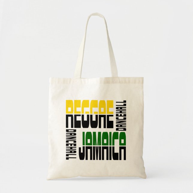 Reggae Jamaica Dance Hall Cube, 3 Colours Tote Bag (Front)