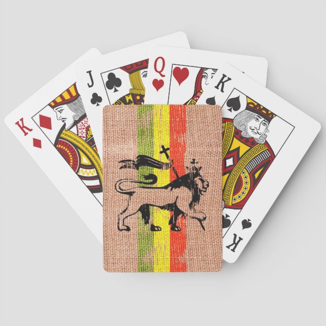 Reggae king lion playing cards (Back)
