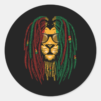 Reggae Lion Dreadlocks Wild Cat Rasta Africa Rasta Classic Round Sticker