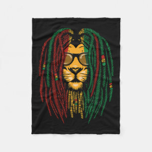Reggae Lion Dreadlocks Wild Cat Rasta Africa Rasta Fleece Blanket