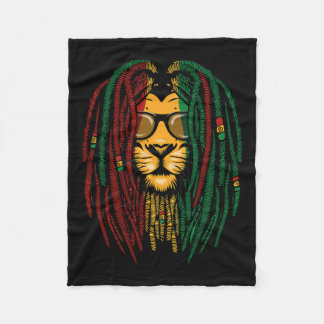 Reggae Lion Dreadlocks Wild Cat Rasta Africa Rasta Fleece Blanket