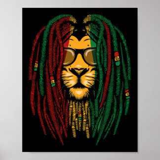 Reggae Lion Dreadlocks Wild Cat Rasta Africa Rasta Poster