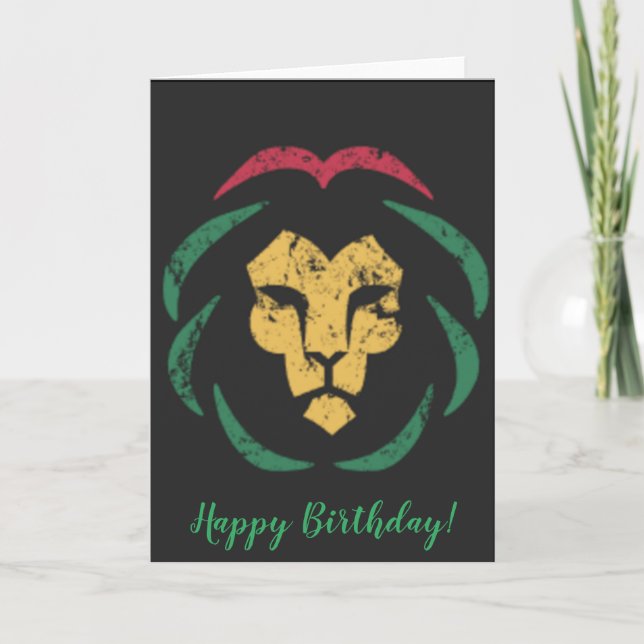Reggae Lion Greeting Card (Front)