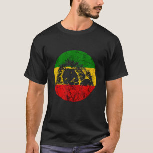 Reggae Lion Of Judah Rasta Etophian Lion Jamaica R T-Shirt