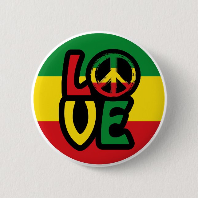 Reggae LOVE 6 Cm Round Badge (Front)
