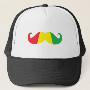reggae moustache trucker hat