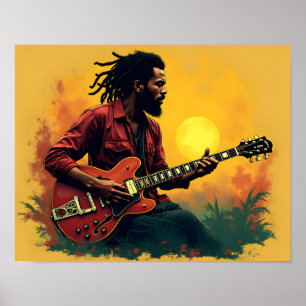 Reggae music art poster
