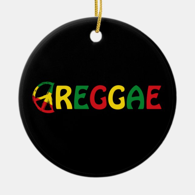 Reggae Music Ceramic Tree Decoration (Front)