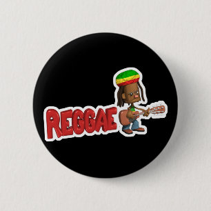 reggae music design 6 cm round badge