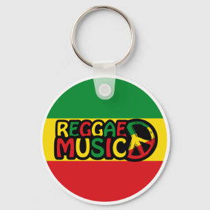 Reggae Music design with rastafari style and colou Key Ring