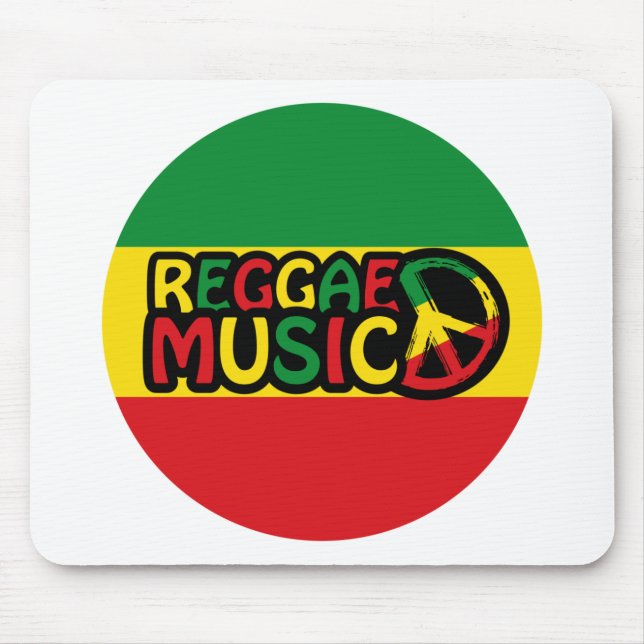 Reggae Music design with rastafari style and colou Mouse Mat (Front)