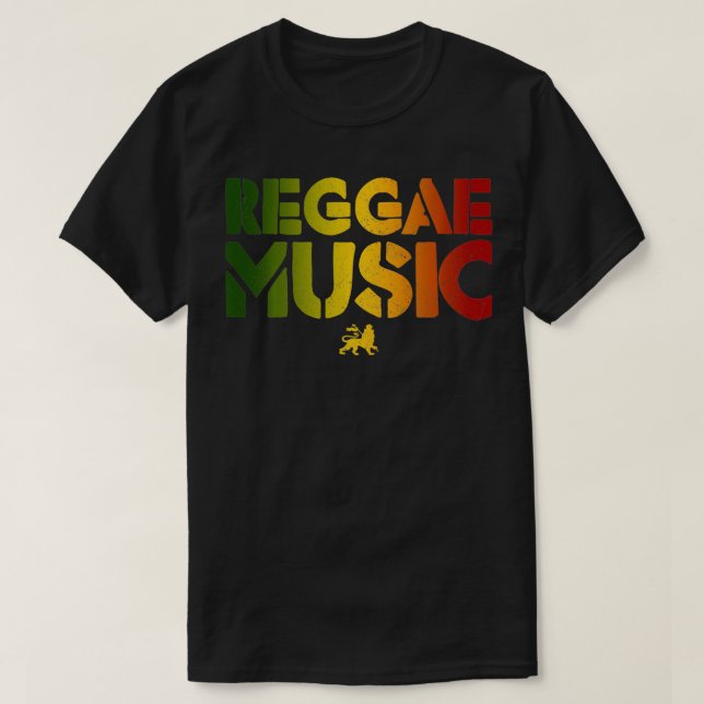 Reggae Music Lion Of Judah Rastafari Rasta Jamaica T-Shirt (Design Front)