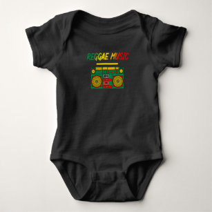 Reggae Music Lover Colourful Jamaica Cassette Radi Baby Bodysuit