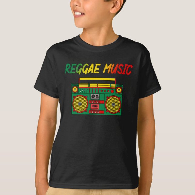 Reggae Music Lover Colourful Jamaica Cassette Radi T-Shirt (Front)