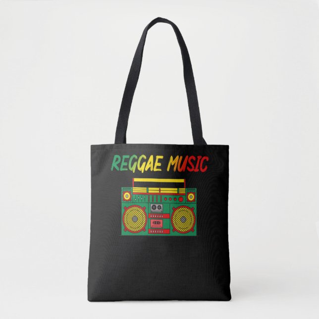 Reggae Music Lover Colourful Jamaica Cassette Radi Tote Bag (Front)