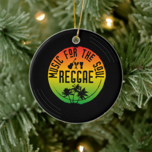 Reggae Music Lover Tropical Christmas Ceramic Tree Decoration
