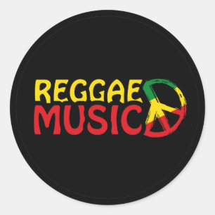 Reggae Music - model2b-circle-black Classic Round Sticker